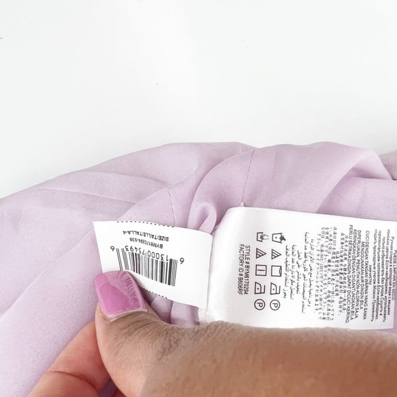 BCBGMAXAZRIA Crepe Notched Strapless V gown Lavender Size 4 NWT - Picture 10 of 13